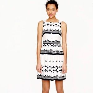 JCrew Black/white geometric print dress size 4